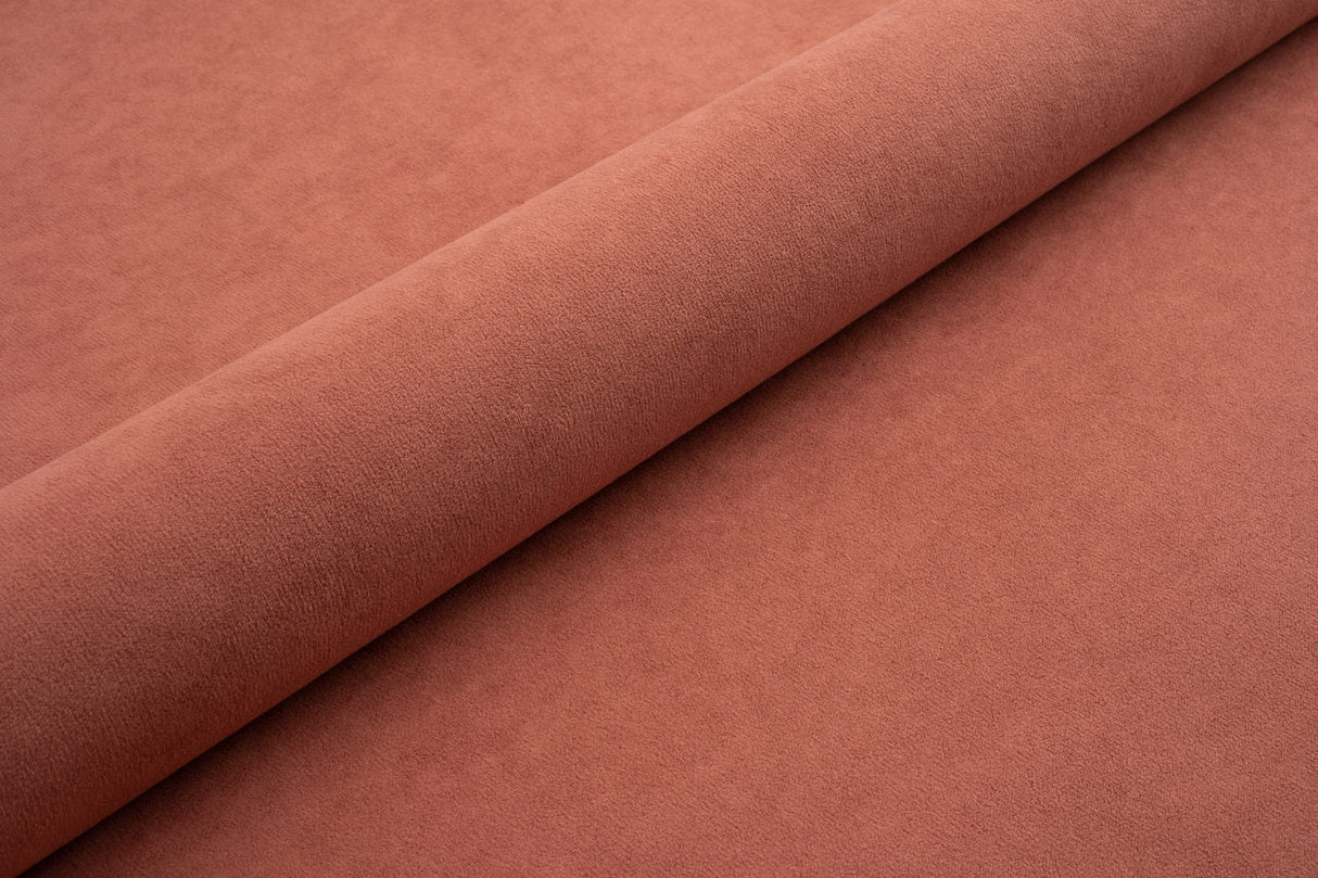 STØVET RØD TYK MAT VELOUR MØBELSTOF MED FLEECEBAGSIDE