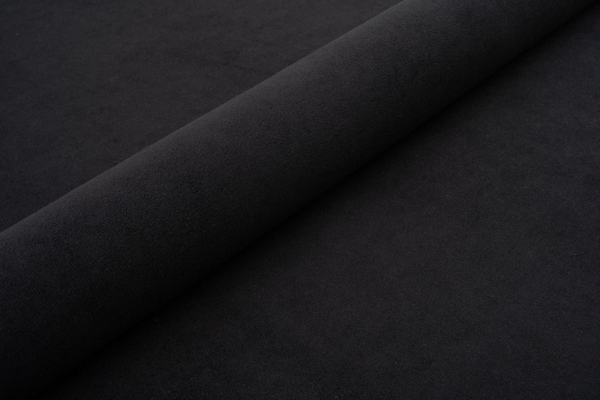 SORT TYK MAT VELOUR MØBELSTOF MED FLEECEBAGSIDE