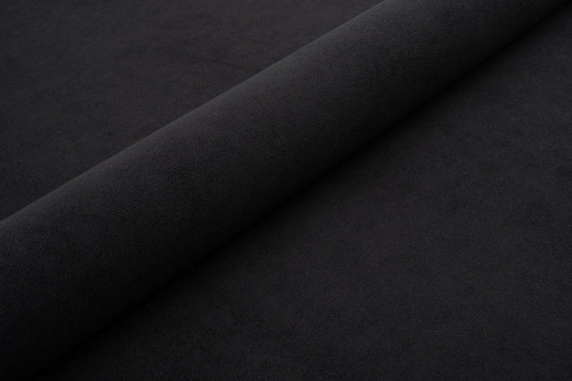 SORT TYK MAT VELOUR MØBELSTOF MED FLEECEBAGSIDE