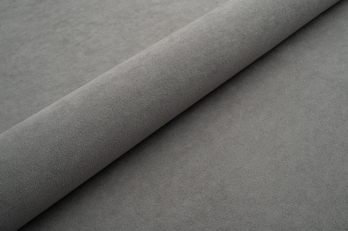 JERNGRÅ TYK MAT VELOUR MØBELSTOF MED FLEECEBAGSIDE
