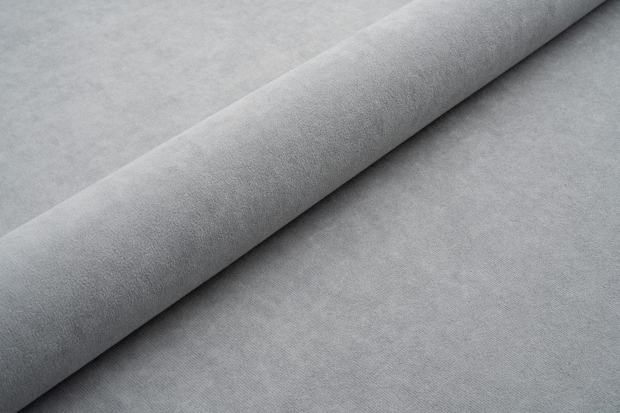 STÅLGRÅ TYK MAT VELOUR MØBELSTOF MED FLEECEBAGSIDE