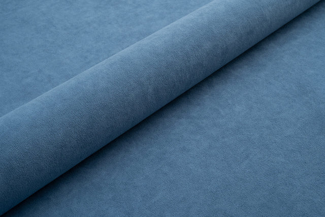 GRÅBLÅ TYK MAT VELOUR MØBELSTOF MED FLEECEBAGSIDE