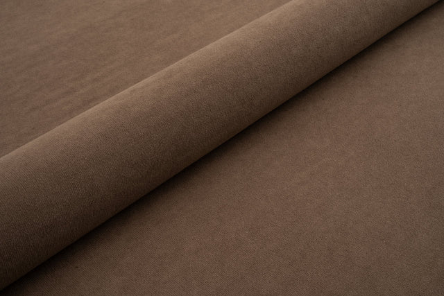 KAFFEBRUN TYK MAT VELOUR MØBELSTOF MED FLEECEBAGSIDE