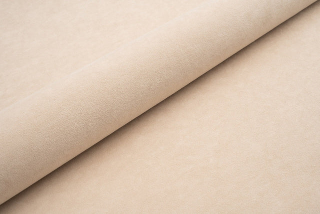 BEIGE TYK MAT VELOUR MØBELSTOF MED FLEECEBAGSIDE