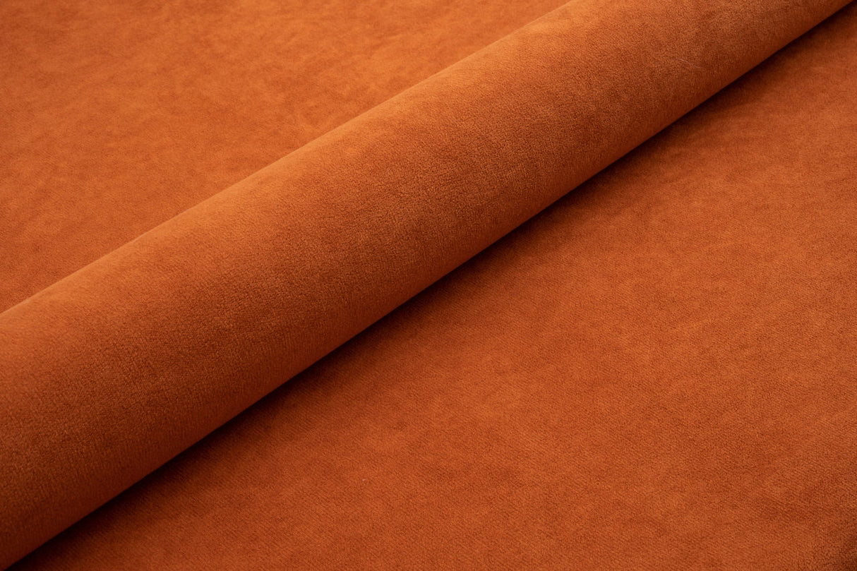 RUSTBRUN TYK MAT VELOUR MØBELSTOF MED FLEECEBAGSIDE