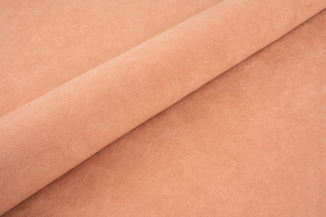 LAKSEFARVET TYK MAT VELOUR MØBELSTOF MED FLEECEBAGSIDE