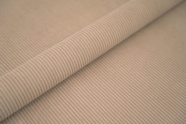BEIGE FLØJL MØBELSTOF – 5 MM JERNBANEFØJL