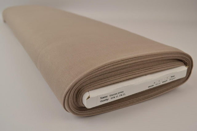 TAUPE VISKOSE JERSEY – BLØD, ÅNDBAR & STRÆKBAR
