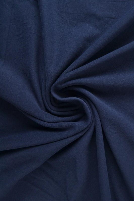 MØRK NAVY BOMULDSJERSEY – NATURLIG, ÅNDBAR & STRÆKBAR