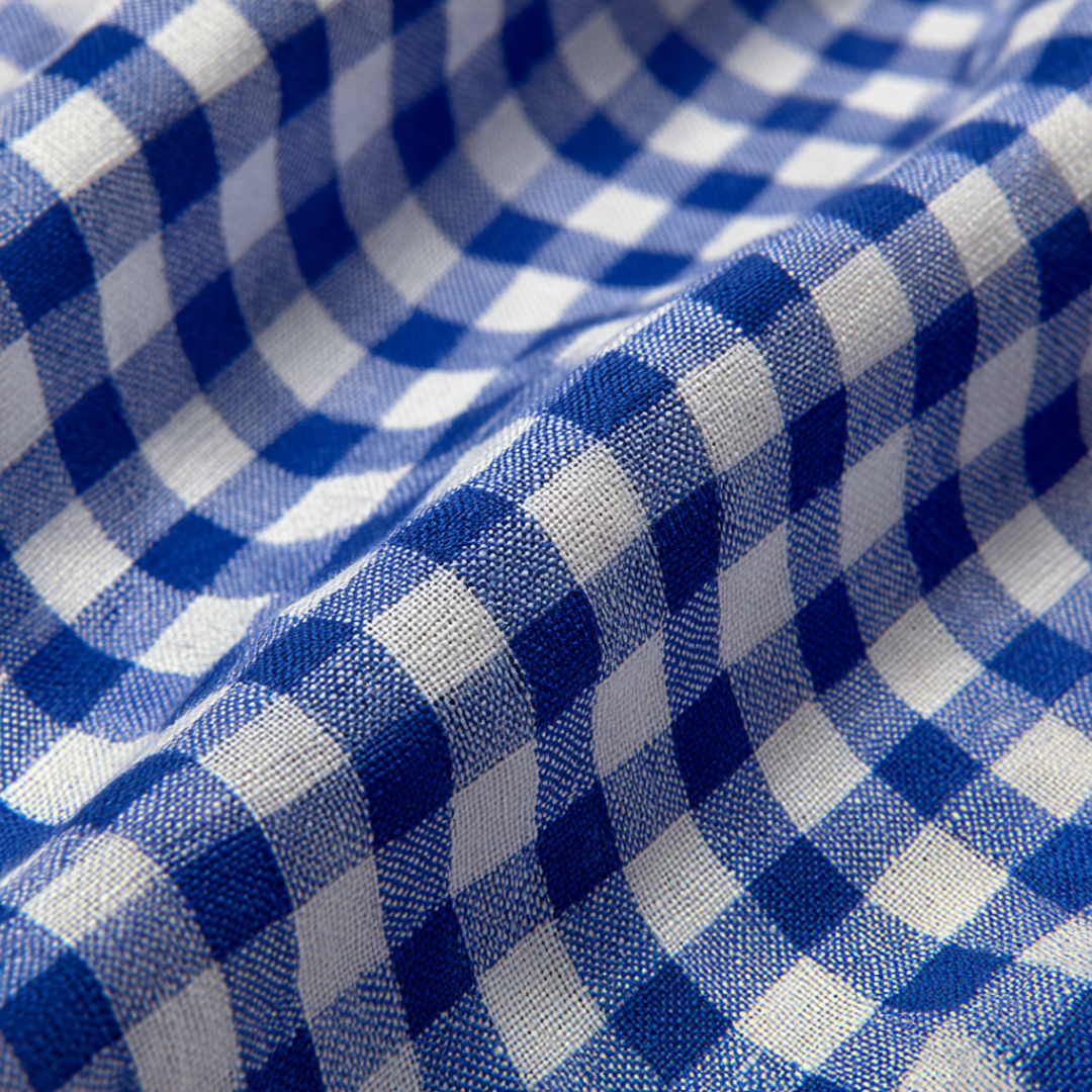 NAVY 6,5 MM GINGHAM TERN – OEKO-TEX BOMULD, LET & ÅNDBAR