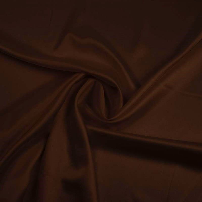 BRUN SILKE SATIN MED LET STRÆK – BLØD GLAT OVERFLADE