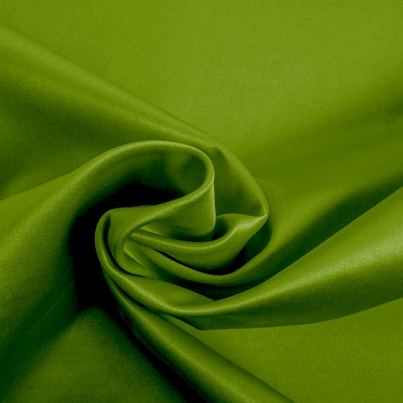 AVOCADOGRØN SELENA TUNG BRUDESATIN MED LET STRÆK