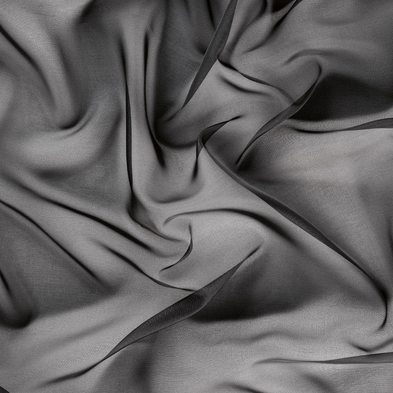 BRANDHÆMMENDE SEMI-TRANSPARENT VOILE TIL GARDINER (420 CM) - SORT