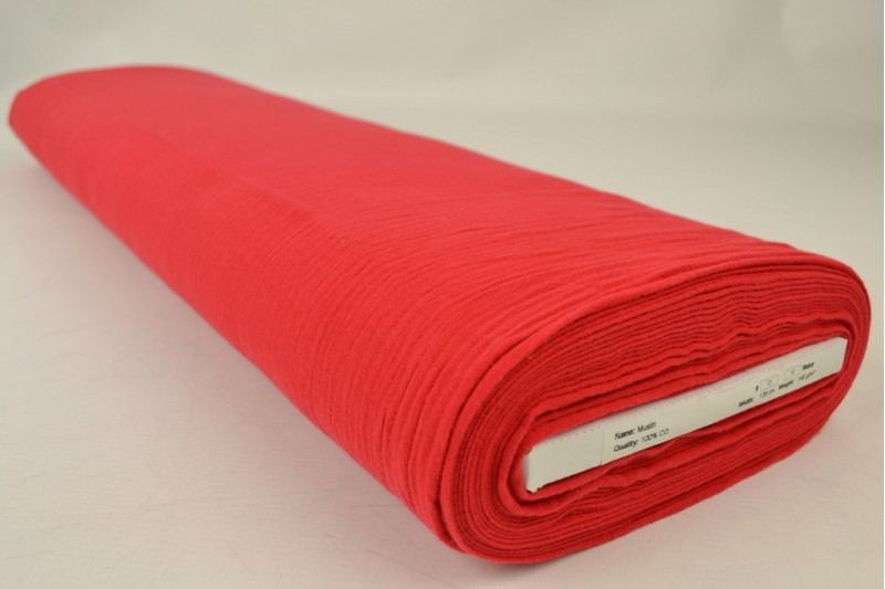 RØD DOUBLE GAUZE MUSSELIN – BLØD & ÅNDBAR