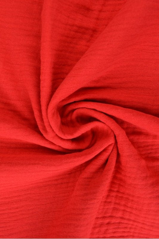 RØD DOUBLE GAUZE MUSSELIN – BLØD & ÅNDBAR