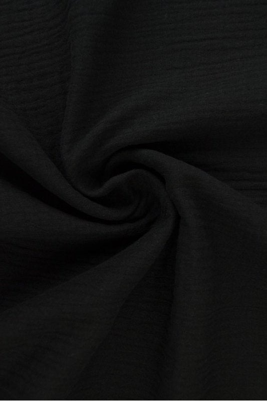 SORT DOUBLE GAUZE MUSSELIN – BLØD & ÅNDBAR