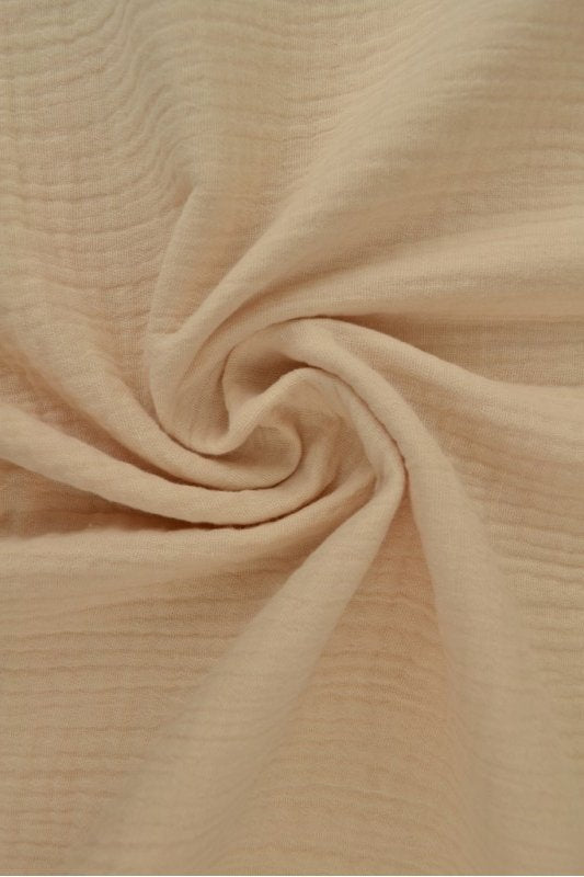 CHAMPAGNEFARVET DOUBLE GAUZE MUSSELIN – BLØD & ÅNDBAR