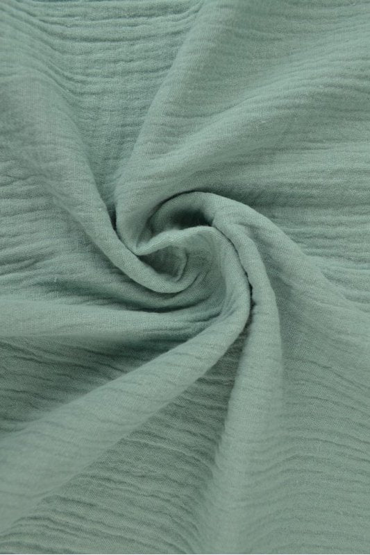 VINTAGE GRØN DOUBLE GAUZE MUSSELIN – BLØD & ÅNDBAR