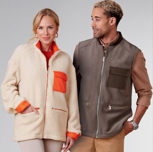 NEW LOOK SYMØNSTER TIL UNISEX LYNLÅSTRØJE ELLER VEST