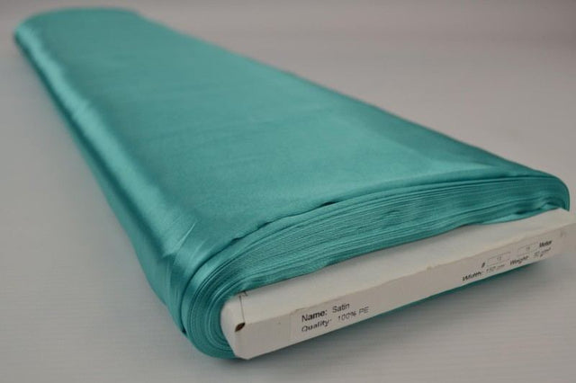 TURKIS SATIN STOF – LET & GLANSFULDT
