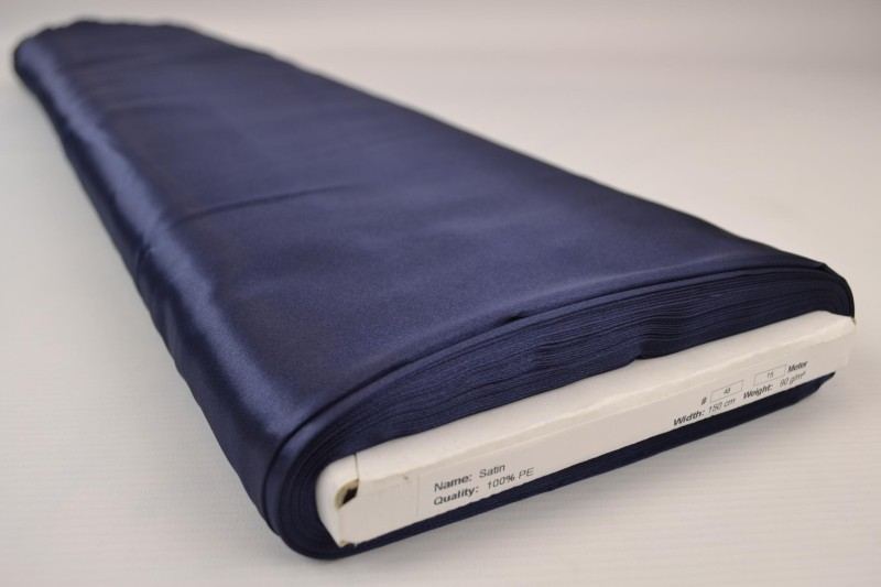NAVY SATIN STOF – LET & GLANSFULDT