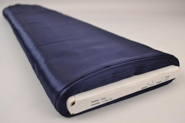 NAVY SATIN STOF – LET & GLANSFULDT