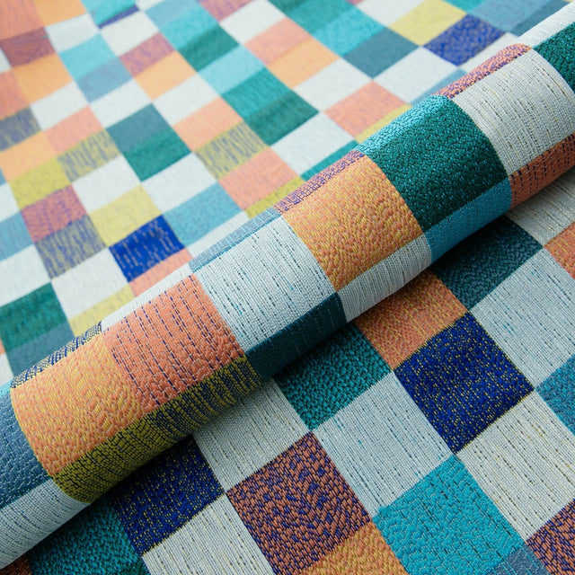 KONFETTI-TERN PÅ CREMEHVID BARCELONA JACQUARD DEKORATIONSSTOF – KONFETTI-TERN