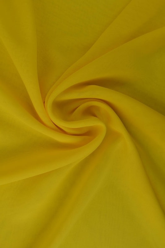 GUL CHIFFON – LET, GENNEMSIGTIG & MED FLOT FALD