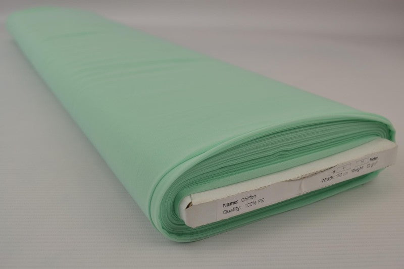 LYS MINT CHIFFON – LET, GENNEMSIGTIG & MED FLOT FALD