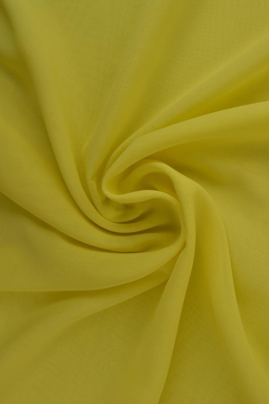 LYS GUL CHIFFON – LET, GENNEMSIGTIG & MED FLOT FALD