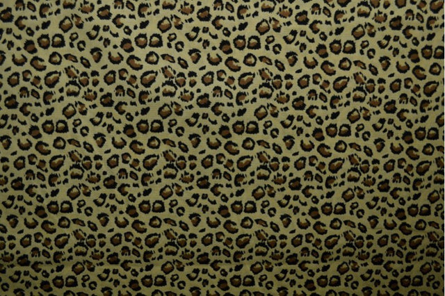 OLIVEN BOMULDSPOPLIN MED LEOPARDPRINT – SORT & BRUN