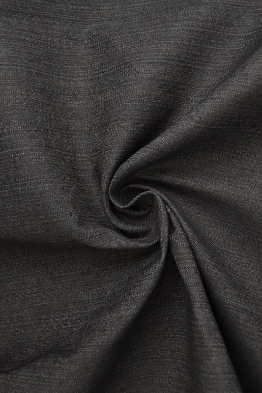 MØRK ANTRACIT UVASKET DENIM MED STRÆK – 370 G/M²