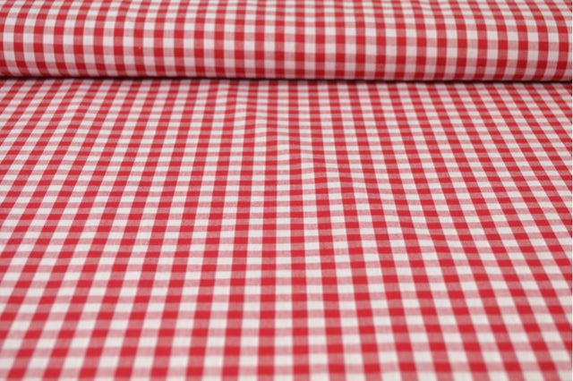 RØD 6,5 MM GINGHAM TERN – OEKO-TEX BOMULD, LET & ÅNDBAR