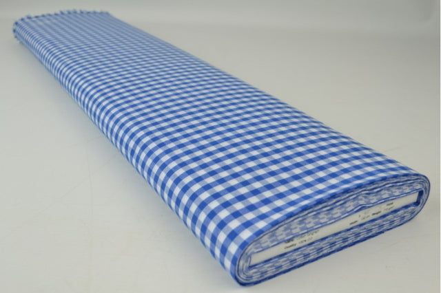 BLÅ 6,5 MM GINGHAM TERN – OEKO-TEX BOMULD, LET & ÅNDBAR