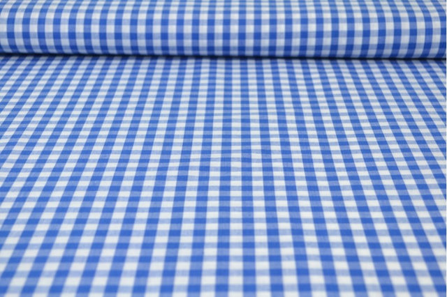 BLÅ 6,5 MM GINGHAM TERN – OEKO-TEX BOMULD, LET & ÅNDBAR