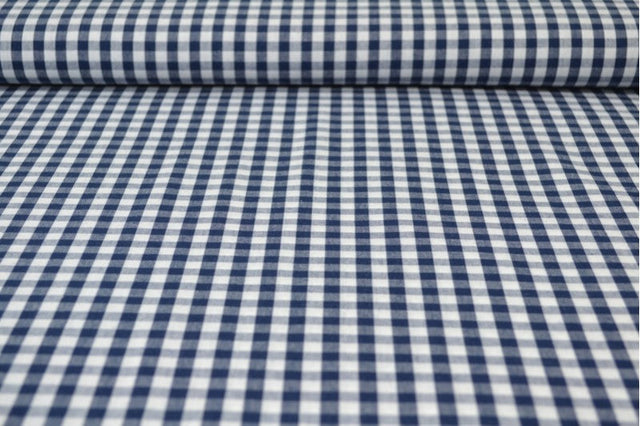 NAVY 6,5 MM GINGHAM TERN – OEKO-TEX BOMULD, LET & ÅNDBAR