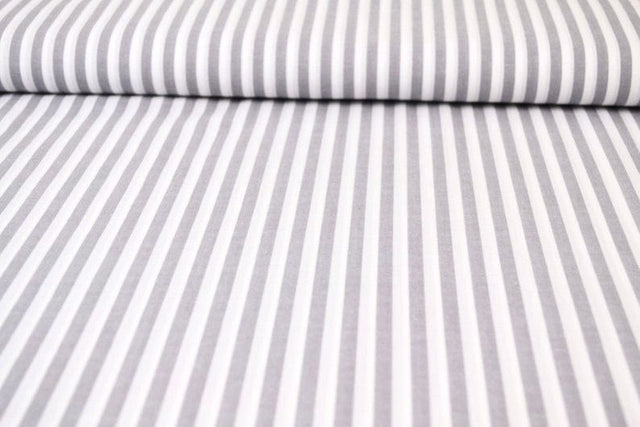 G&M Cotton Gingham Stripes 6,5 mm 6,5 MM STRIBET GINGHAM GRÅ