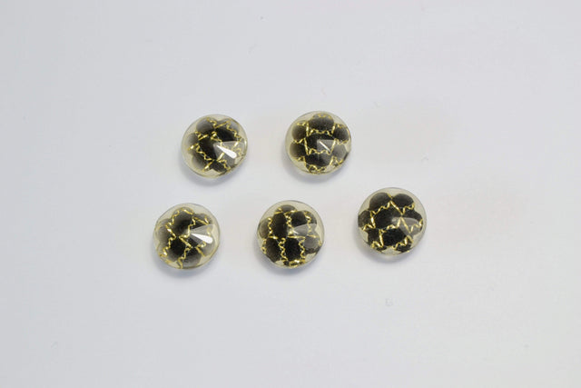 SORTE BLOMSTER KNAPPER 5 STK.