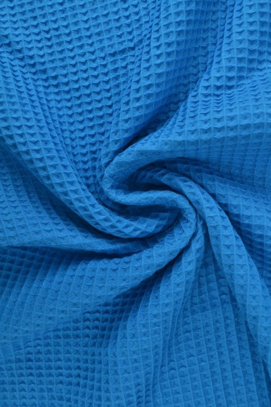 PETROLEUMSBLÅ VAFFEL PIQUÉ – ABSORBERENDE & HURTIGTTØRRENDE