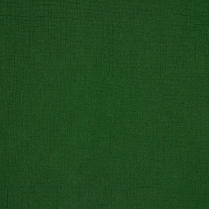 MØRKEGRØN DOUBLE GAUZE ØKOLOGISK MUSSELIN – BLØD OG ÅNDBAR