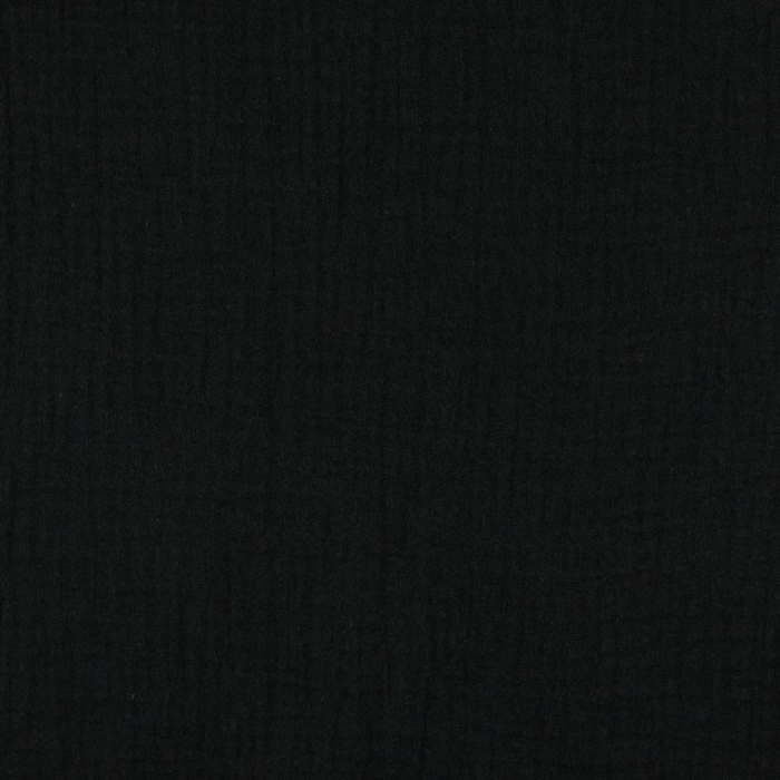 SORT DOUBLE GAUZE ØKOLOGISK MUSSELIN – BLØD OG ÅNDBAR