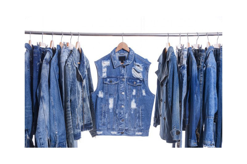 BEIGE UVASKET DENIM MED STRÆK – 300 G/M²