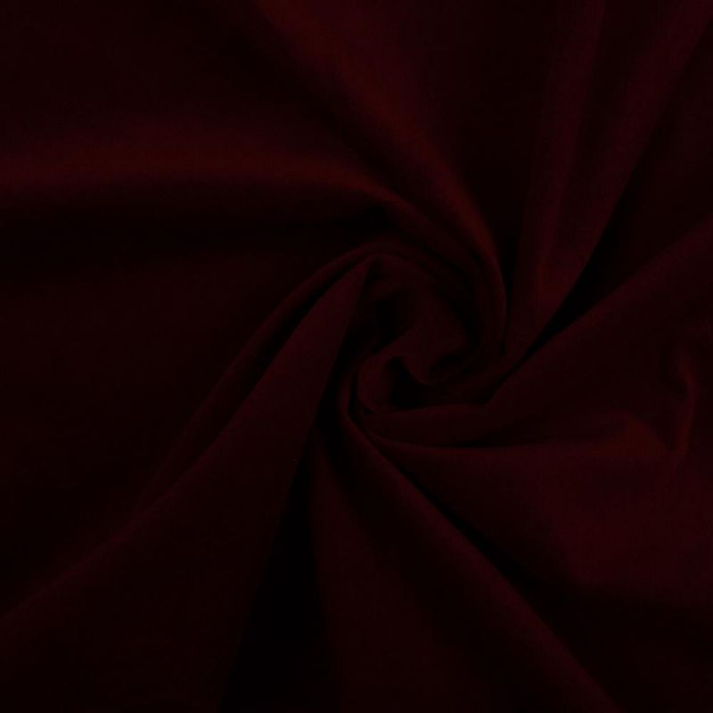 MØRKERØD BOMULDSVELOUR MED STRÆK – BLØD LUV