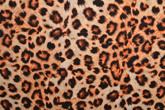 ORANGE HØR MED LEOPARDPRINT – nærbillede