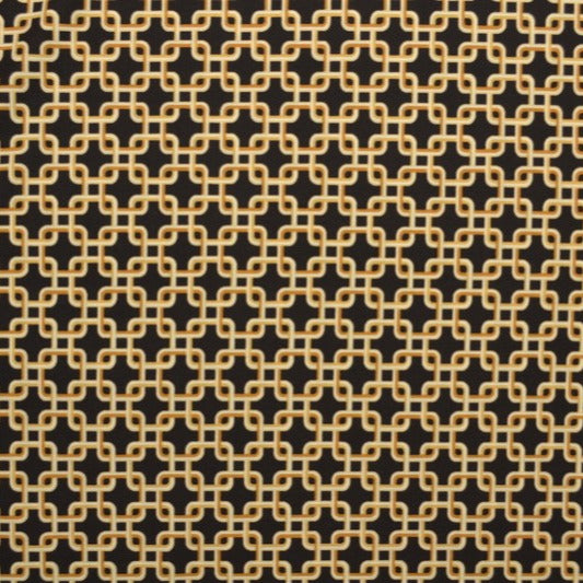 MØRKEBRUN LYCRA – KÆDEPRINT, 4-VEJS STRÆK & HURTIGTØRRENDE