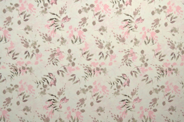 HVID LYCRA – PINK BLOMSTER, 4-VEJS STRÆK & HURTIGTØRRENDE