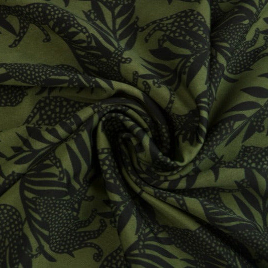 GRØN LYCRA – LEOPARD & PALMER, 4-VEJS STRÆK & HURTIGTØRRENDE