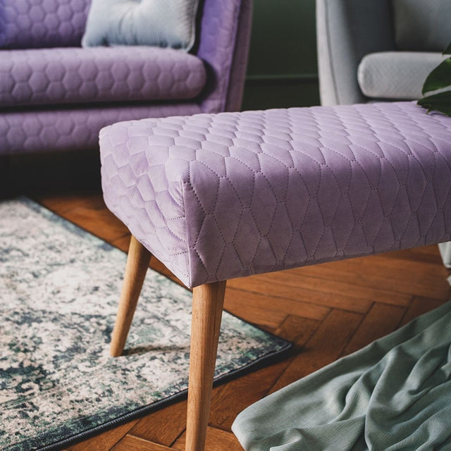 Magic Velvet møbelvelour i brug – quiltet sengegavl