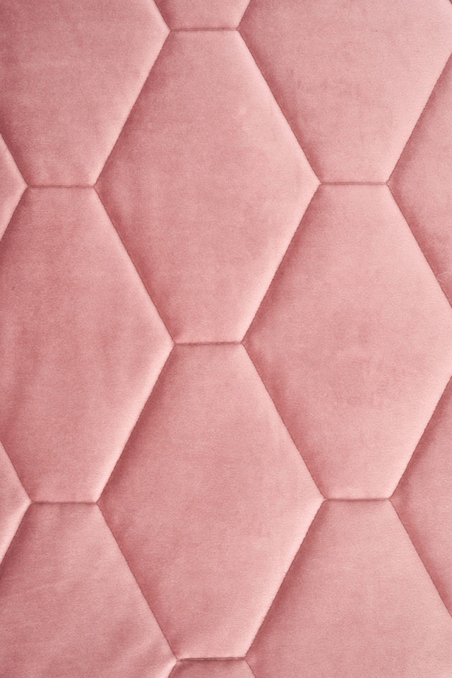 STØVET GAMMELROSA MAGIC VELVET 3D – QUILTET VELOUR MED SEKSKANTMØNSTER