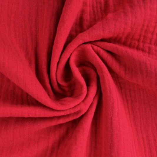 RØD DOUBLE GAUZE MUSSELIN – BLØD & ÅNDBAR
